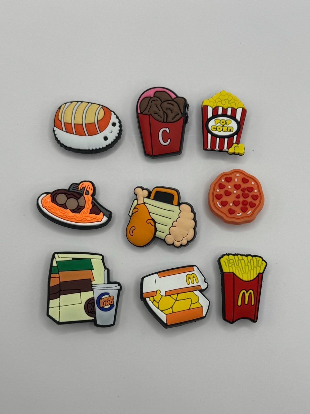 Fast Food Themed Croc Shoe Charms - Lot of 9